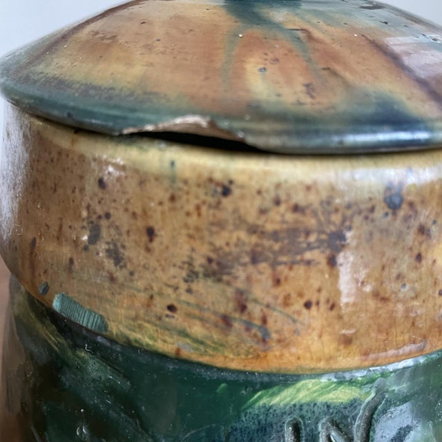 Brown Glazed Terracotta Tobacco Pot For Sale - Image 8 of 11