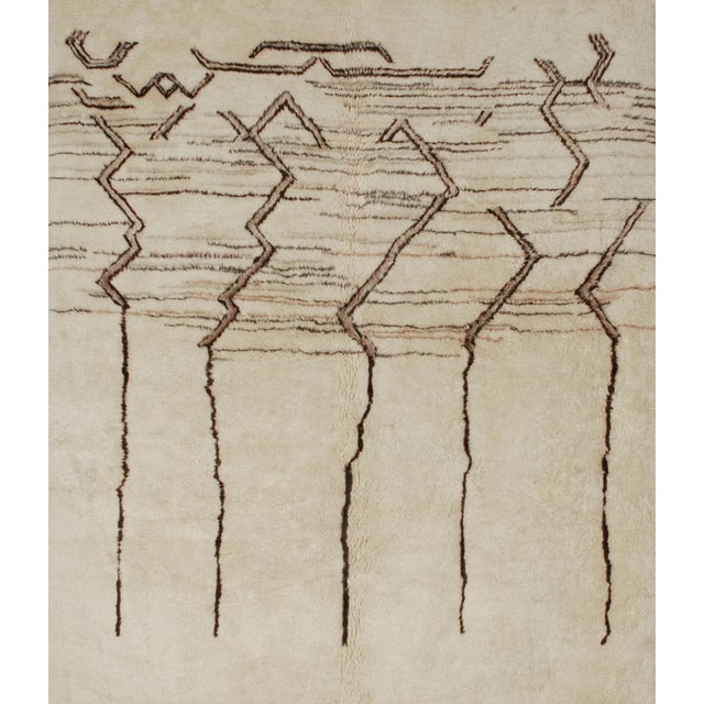 Camel Handwoven Deep Pile Moroccan Style Rug For Sale - Image 8 of 8