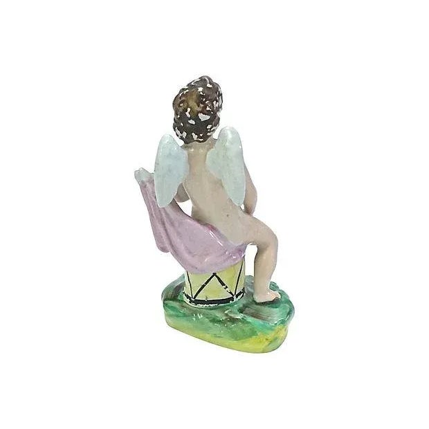 Antique Staffordshire Cherub Figurine For Sale - Image 5 of 6