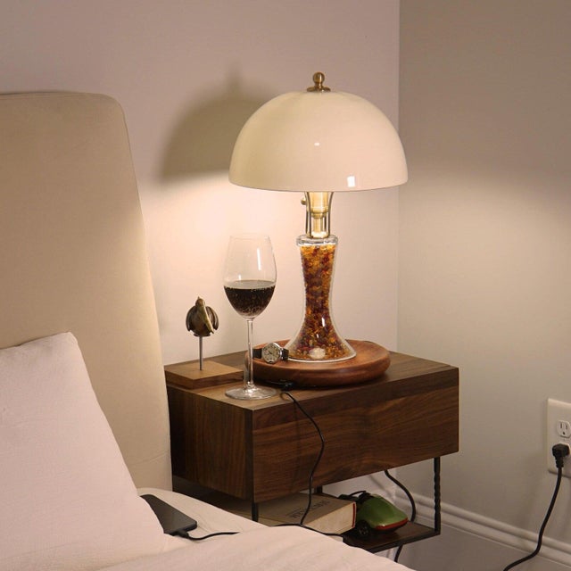 Wood Floating Nightstand With Drawer, Solid Walnut Wall Mounted Bedside Table, Narrow Minimalist Bedroom Nightstand For Sale - Image 7 of 10