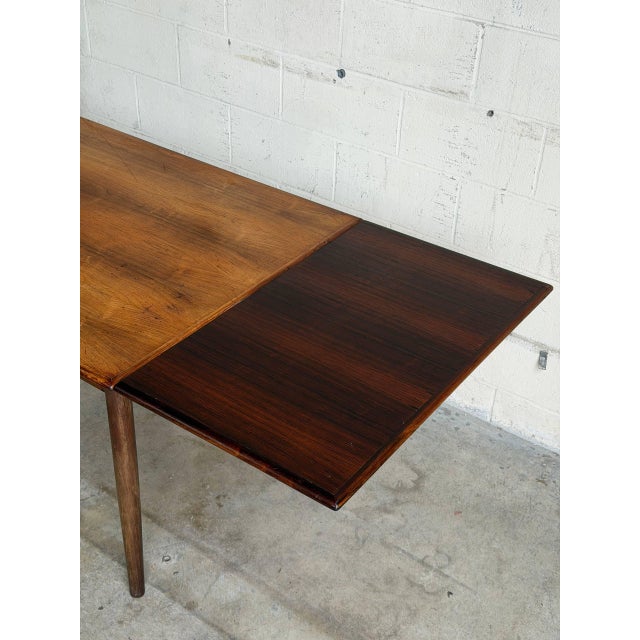 Wood Danish Rosewood Dining Table With Expandable Pull Out Draw Leaves Denmark N&r Møbler 1960s For Sale - Image 7 of 10