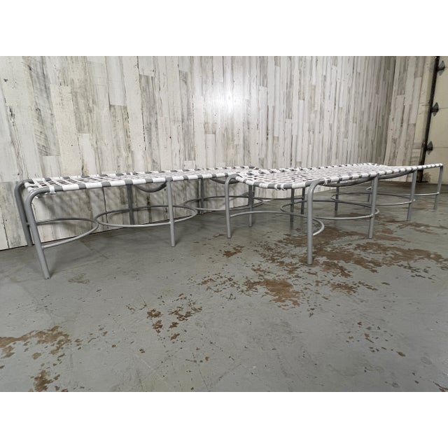 Brown Jordan 1960s Designed by Tadao Inouye, Kantan Benches for Brown Jordan - Set of 2 For Sale - Image 4 of 11