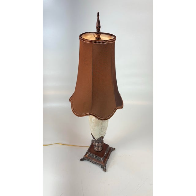 Vintage Lamp Marble & Bronzed Metal, Baroque, Neoclassical, Victorian Style For Sale - Image 11 of 12
