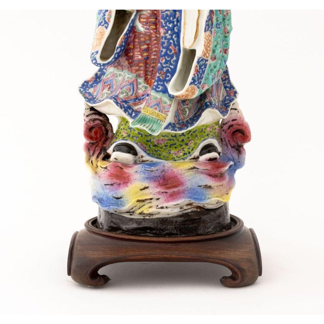 Chinese Glazed Porcelain Figural Sculptures, 2 For Sale - Image 4 of 9