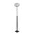 1990s Nova of California Bloom Torchiere Floor Lamp, 1970s - Black Nickel, Black Marble Base, White Satin Shade, Dimmer For Sale - Image 5 of 8
