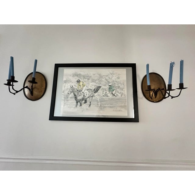 Beautiful colored pencil original illustration of Aiken, SC Steeplechase. Artist Michael Roberts out of Ohio graduated...