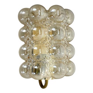 Vintage Amber Glass Wall Light by Helena Tynell for Glashütte Limburg, 1970s For Sale