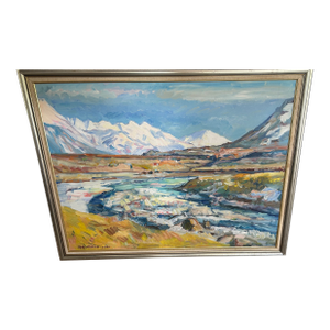 1980s Pastoral Painting of Iceland