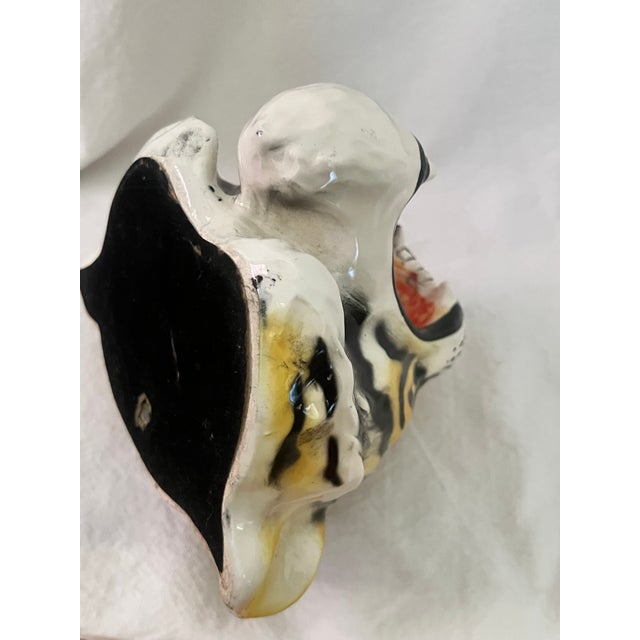 Cream Vintage Hand Painted Tiger Head Wall Sculpture For Sale - Image 8 of 10