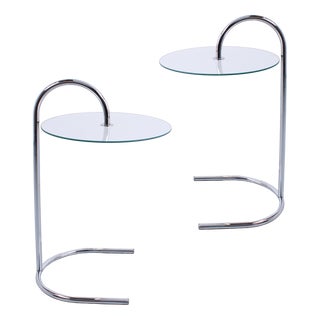 Vintage Chrome Ry Side Tables by Tord Bjorklund for Ikea, 1980s, Set of 2 For Sale