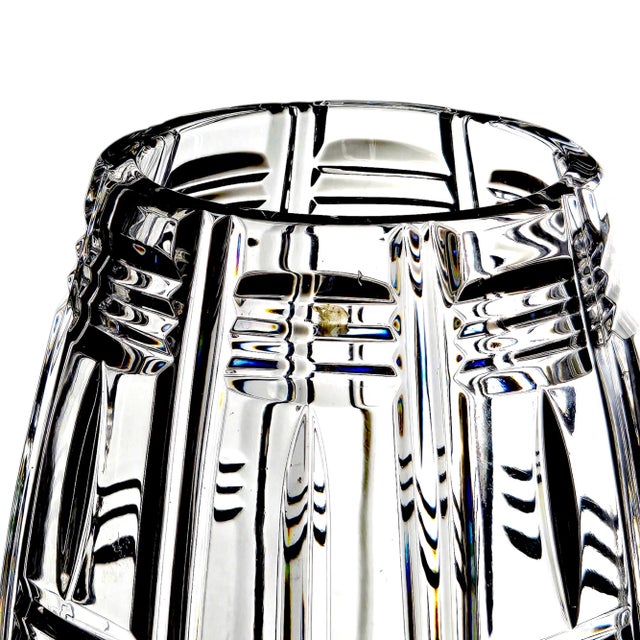 Transparent Fifth Avenue Accents Crystal Cut Glass Vase For Sale - Image 8 of 11