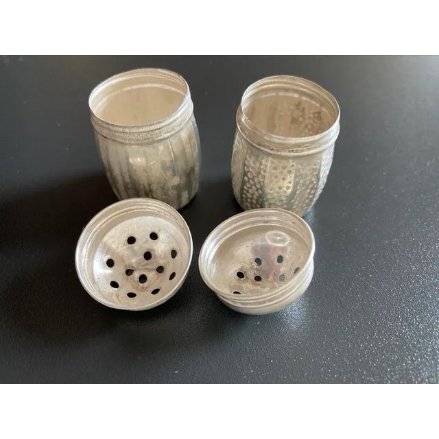Metal Vintage Sterling Silver Salt & Pepper Shakers - a Pair For Sale - Image 7 of 12