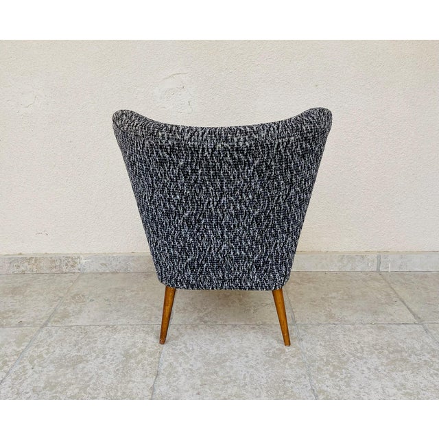 Vintage Chair in Heather Grey Fabric, 1960s For Sale - Image 4 of 8