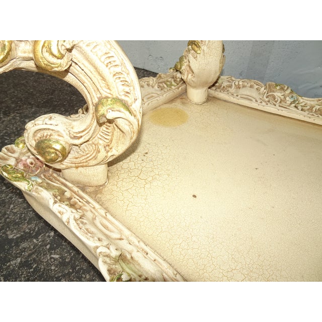 Vintage Italian Rococo Two Tier Coffee Table Side Table on Castors Asis For Sale - Image 11 of 12