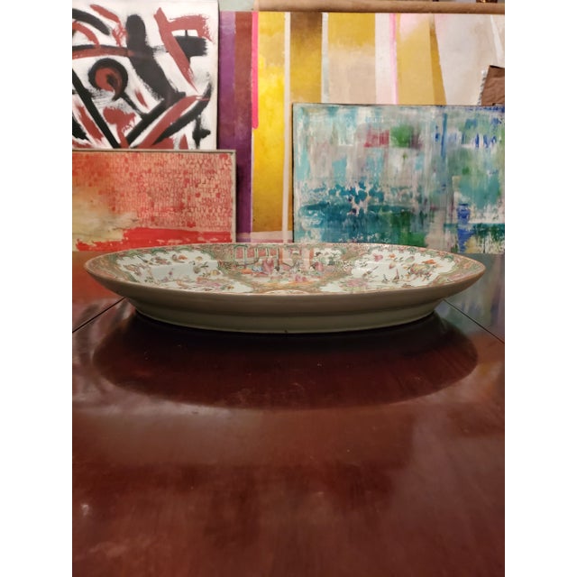 Mid 19th Century Antique Chinese Porcelain Oval Tray Palace Size For Sale - Image 4 of 4