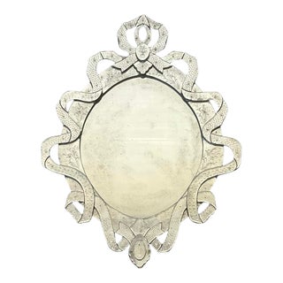 1920s Neoclassical Venetian Glass Mirror For Sale