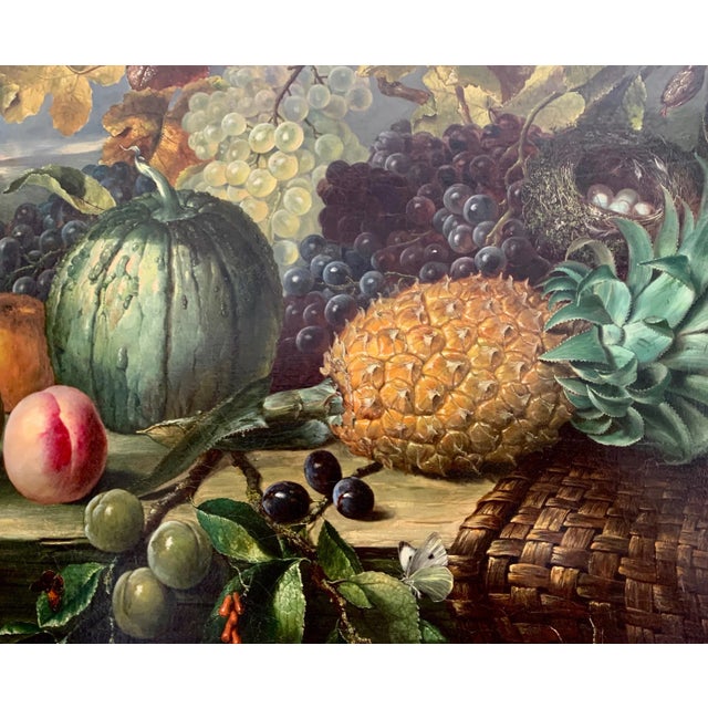Circa 1843 Fruit Still Life Oil on Canvas by James Charles Ward For Sale - Image 4 of 12