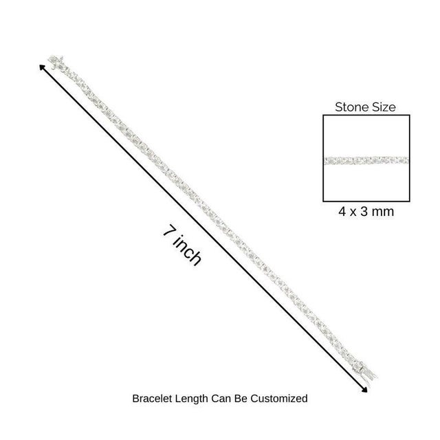 Silver 8.65 Carat White Topaz Gemstone Eternity Bracelet in 925 Sterling Silver For Sale - Image 8 of 10