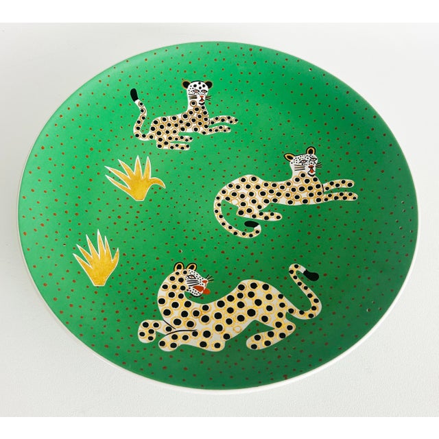Waylande Gregory Waylande Gregory Studio Leopards Ceramic Charger With Stand For Sale - Image 4 of 7