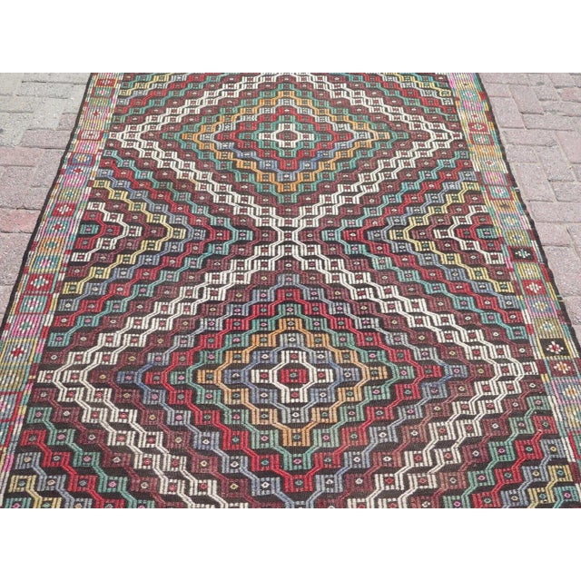 Tribal 1960's Handmade Kilim Rug - 58" X 100" For Sale - Image 3 of 12