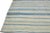 Modern Moroccan Style Handmade Stripe Pattern Ivory and Blue Wool Rug For Sale - Image 4 of 10