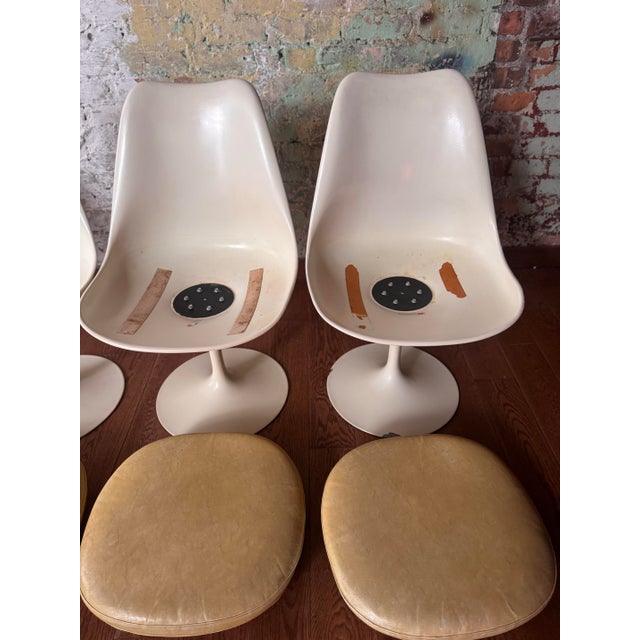 Set of 6 Authentic Early Production Knoll Saarinen Tulip Chairs - Original Condition, Stamped and Labled For Sale - Image 9 of 12