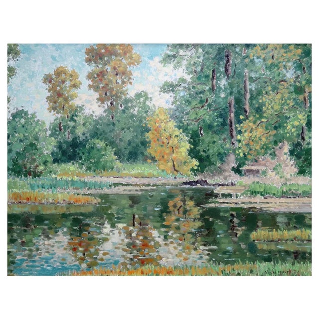 Vera Steinerte-Berzina, Autumn Landscape, Oil on Cardboard For Sale