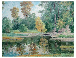 Vera Steinerte-Berzina, Autumn Landscape, Oil on Cardboard