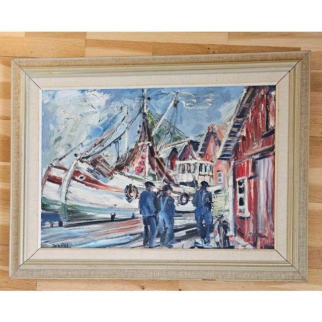 Alf Johanson, Harbour, 1960s, Oil on Canvas, Framed For Sale - Image 5 of 11