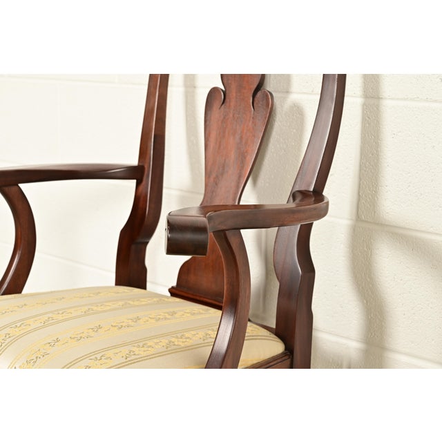 Henkel Harris Queen Anne Solid Mahogany Armchairs, Pair For Sale - Image 9 of 16