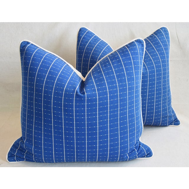 Coastal Blue/White Nautical Feather/Down Pillows 22"x 20" - Pair For Sale - Image 13 of 13