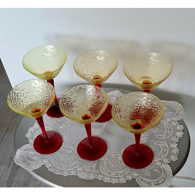 1990s Vintage Pukeberg Champagne Glasses - Set of 6 For Sale - Image 5 of 5