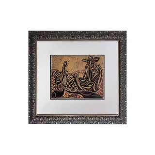 Pablo Picasso Linogravure Ltd Edition - "Les Vendangeurs ” W/Frame For Sale