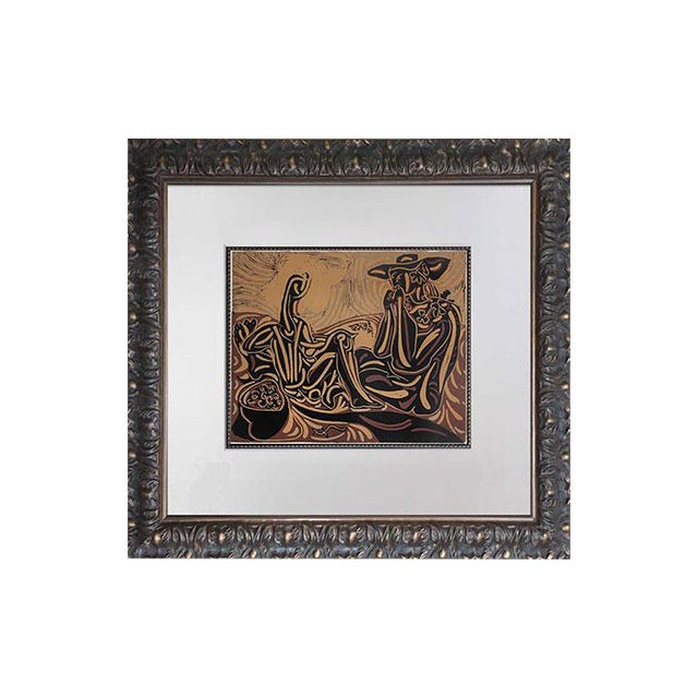 Pablo Picasso Linogravure Ltd Edition - "Les Vendangeurs ” W/Frame For Sale