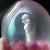 Joe St. Clair Iridescent Glass Kewpie Doll Sulfide Paperweight – Etched Triple Cut Window, Pink Cloud For Sale - Image 6 of 8