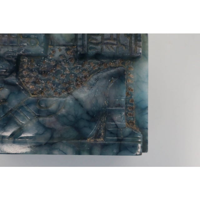 Blue and White Marble Egyptian Revival Box, circa 1970s For Sale - Image 10 of 13