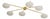 Ceiling Lamp in Brass and Murano Glass in the style of Angelo Lelli for Arredoluce For Sale