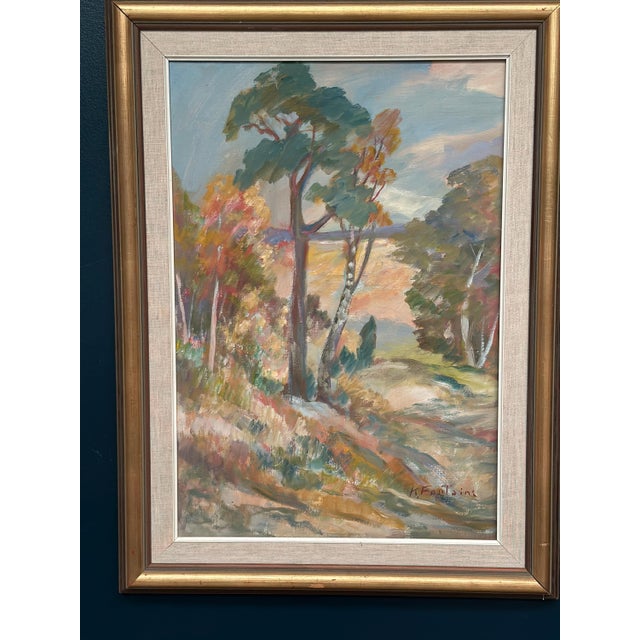Katharina Fontain, Forest, 1950s, Oil on Canvas, Framed For Sale - Image 8 of 17
