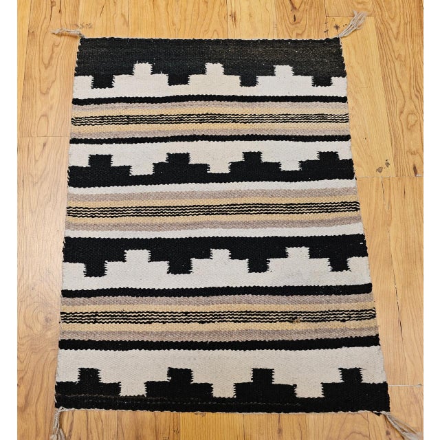 Textile Vintage Navajo Navajo Rug, Canyon Pattern, Native American Wall Art, 2x2 For Sale - Image 7 of 9