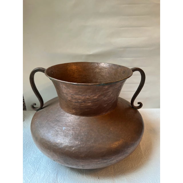 19th Century Large Late 19th Century Antique Hammered Copper Pot For Sale - Image 5 of 13