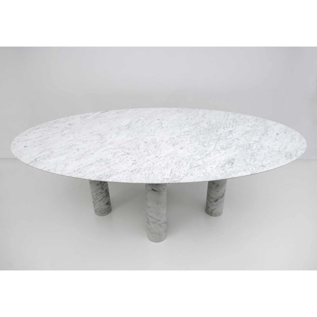 Oval Carrara Marble Dining Table by Mario Bellini for Cassina, 1970s For Sale - Image 3 of 9