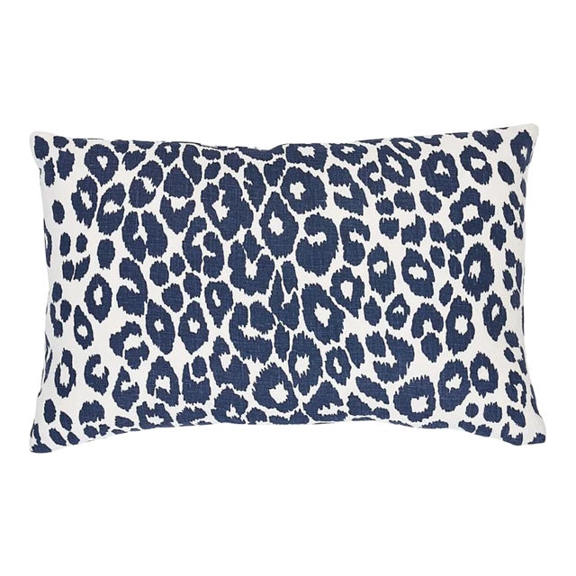 Schumacher Iconic Leopard 20" Lumbar Pillow in Ink For Sale