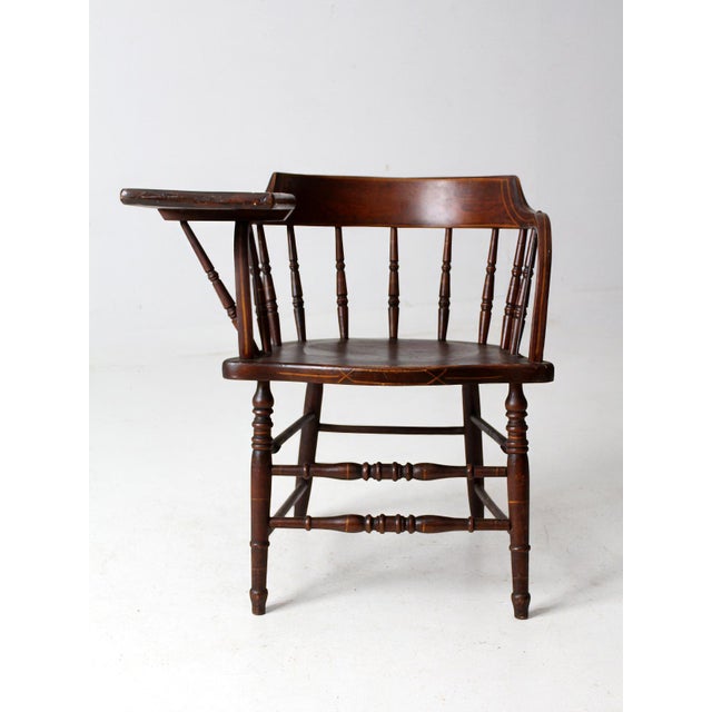 Early 20th Century Antique Crocker Chair Company Windsor Writing Arm Chair For Sale - Image 5 of 15
