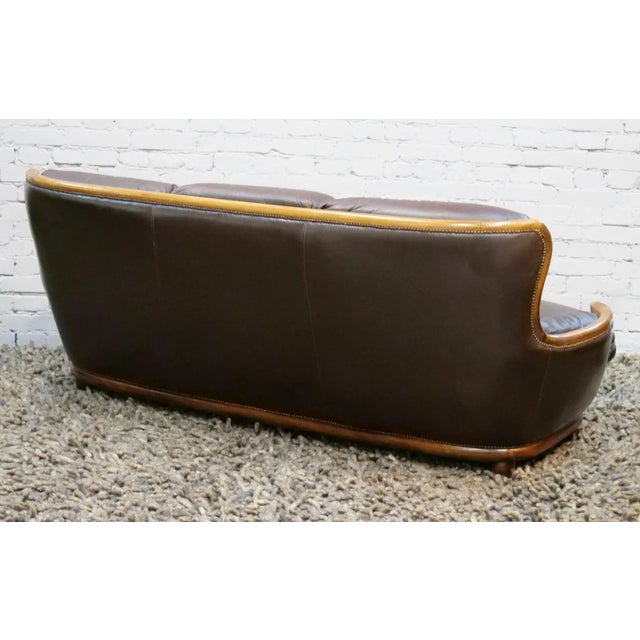 Brown Arts & Crafts Style Leather Sofa, 1950s For Sale - Image 8 of 18