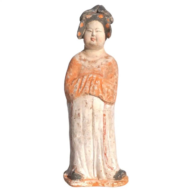 Antique Tang Dynasty Fat Lady Pottery Figure For Sale - Image 10 of 10