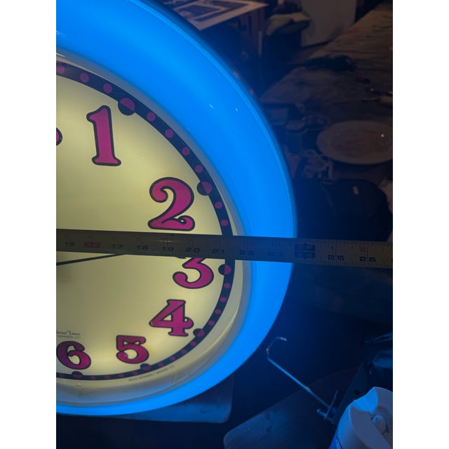 Lights Better Time Bubble Original Neon Clock Very Good Working Condition 1980s For Sale - Image 7 of 7