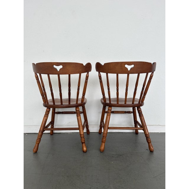 1980s Vintage Tell City Andover Maple Spindle Back Chairs- Set of 2 For Sale - Image 5 of 11