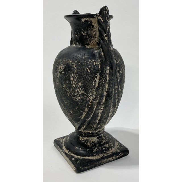 Traditional Vintage Weathered Grecian Style Pottery Urn For Sale - Image 3 of 8