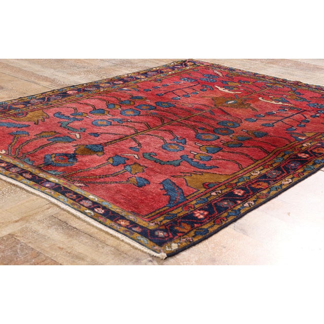 Red Antique Persian Lilihan Rug, 04'00 X 05'04 For Sale - Image 8 of 10