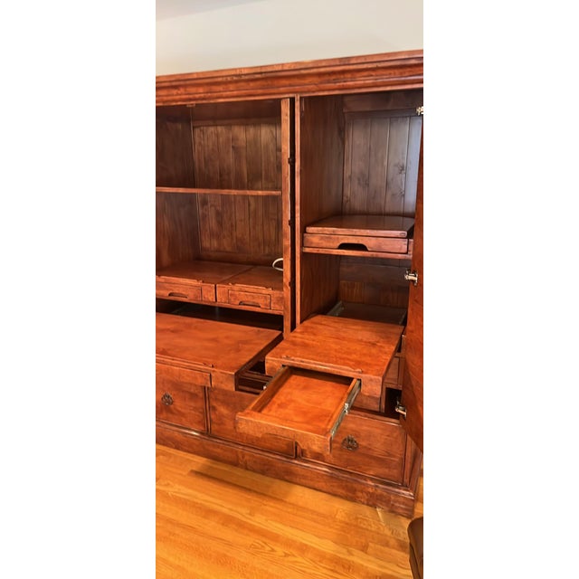 Brown 1990s Beautiful Solid Wood Apothecary Style Cabinet /Work Station. For Sale - Image 8 of 12